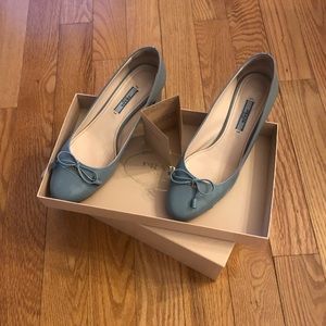 Prada beautiful blue colour shoes. Ready for spring and summer :)